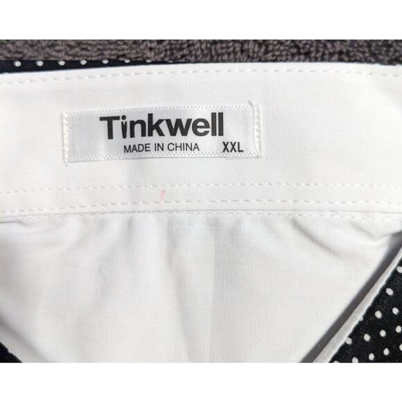 TINKWELL Shirt Men’s Long Sleeve Casual Button Up Slim Fit XXL White Black NWT - Picture 6 of 10